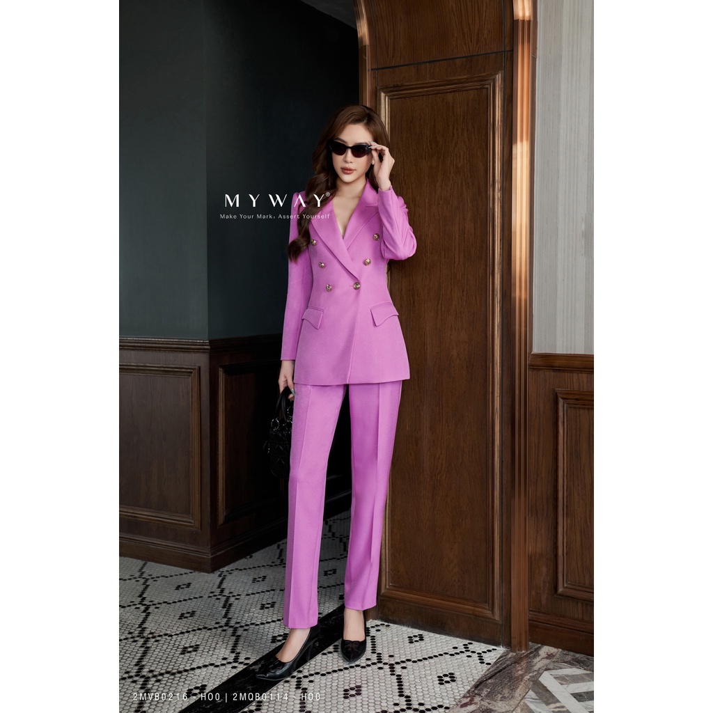 Bộ Vest Áo Quần Nữ Công Sở MY WAY Đính Cúc Sang Trọng 2MVB0216 -2MQB0114