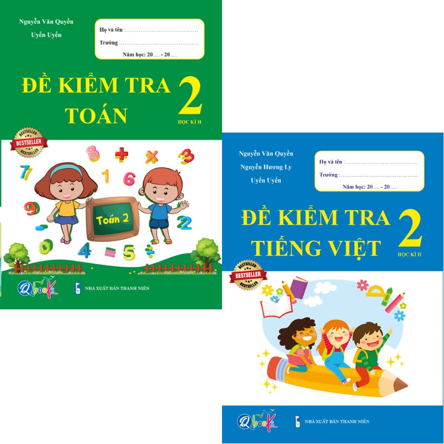 Sách - Combo Đề Kiểm Tra Toán và Tiếng Việt Lớp 2 - Học Kì 2 - Nâng cao (2 cuốn)