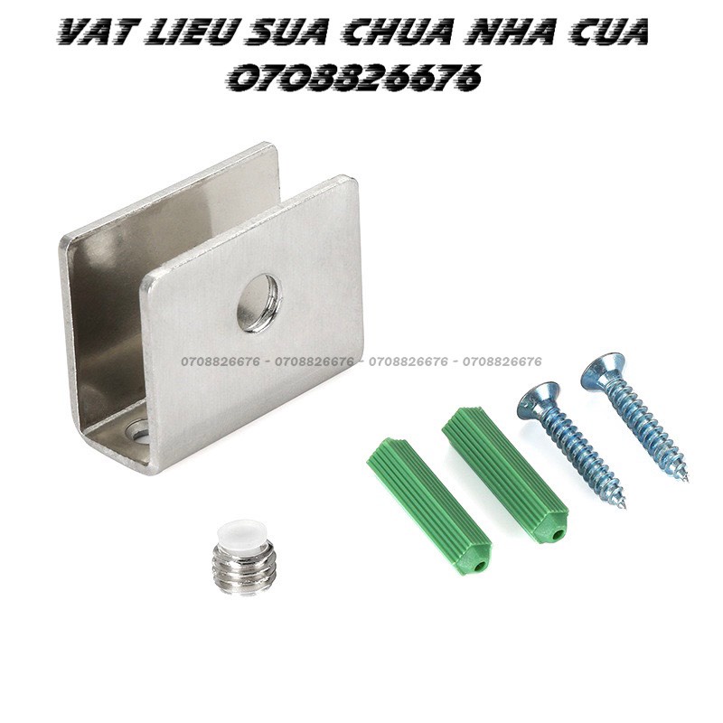 Kẹp kính U inox 304 - Gắn kệ kính nhà tắm - Cao cấp, chống gỉ sét. Dành cho kính 8-10mm