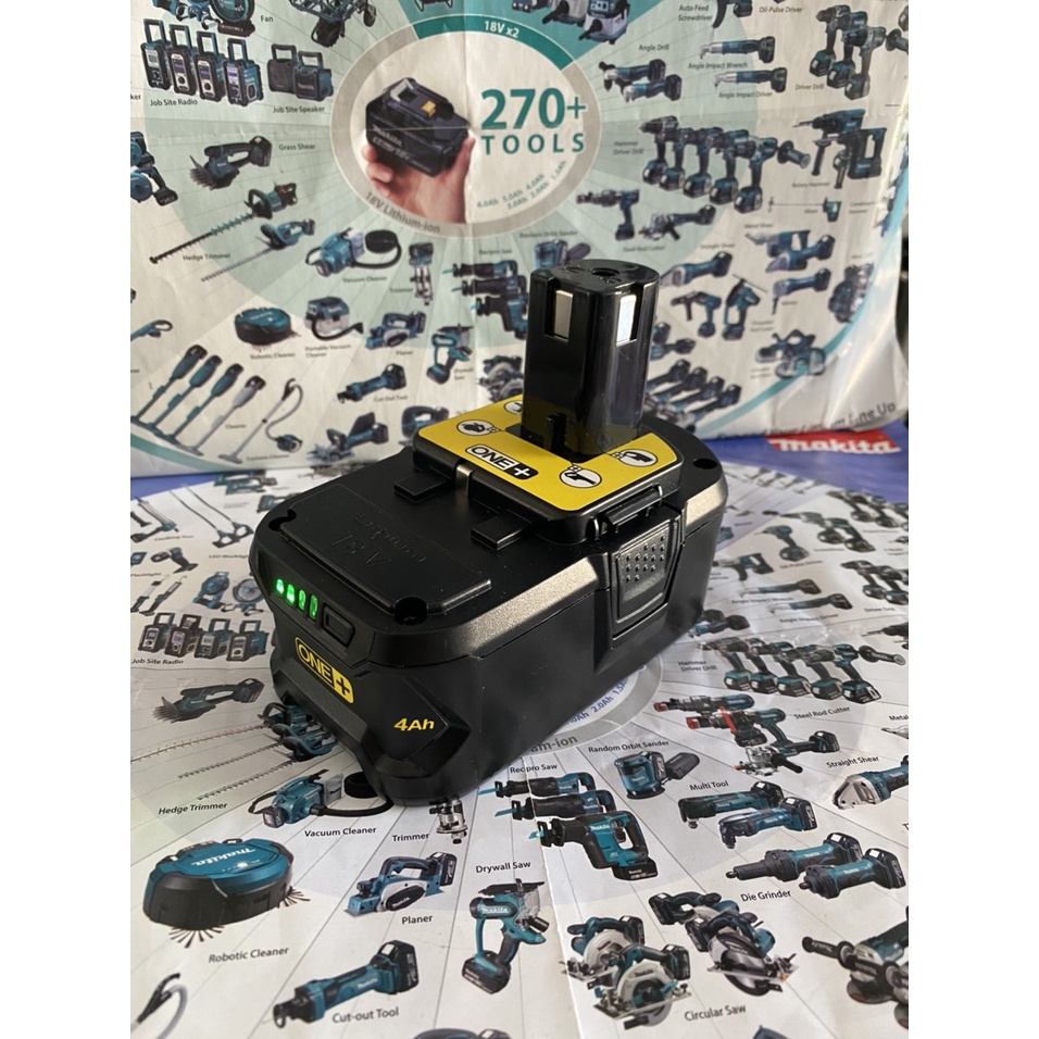 Pin Ryobi 18V 5AH nhận sạc zin, full tem. BN.