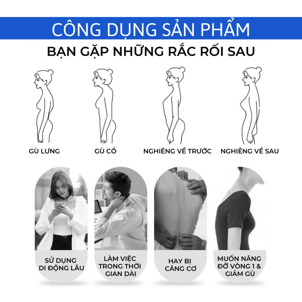 Đai chống gù lưng nam nữ 2 màu thiết kế thông minh - MEGAMART