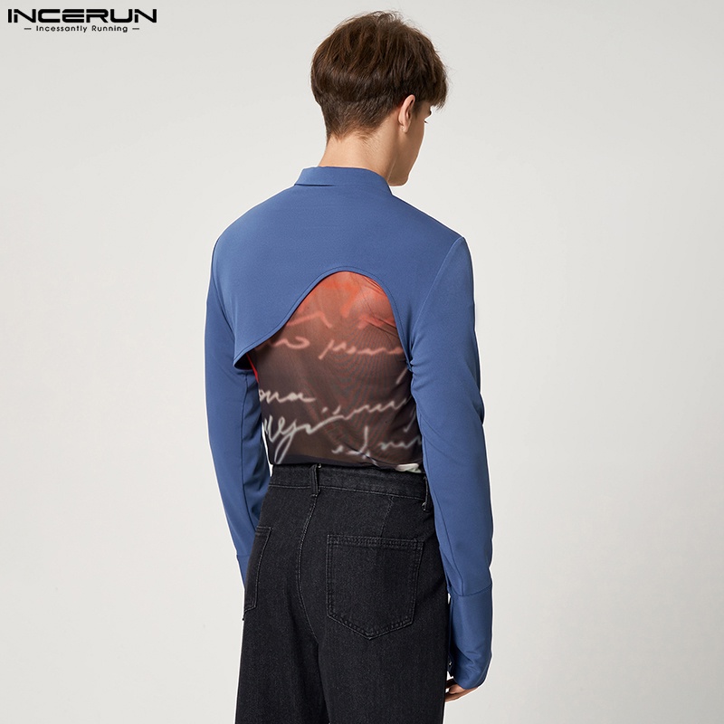 Áo crop top Incerun dài tay hở lưng gợi cảm cho nam