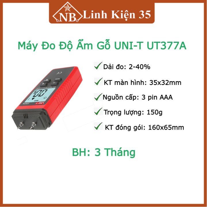 Máy Đo Độ Ẩm Gỗ UNI-T UT377A Nhỏ Gọn Chất Lượng Cao (Bảo Hành 03 Tháng)