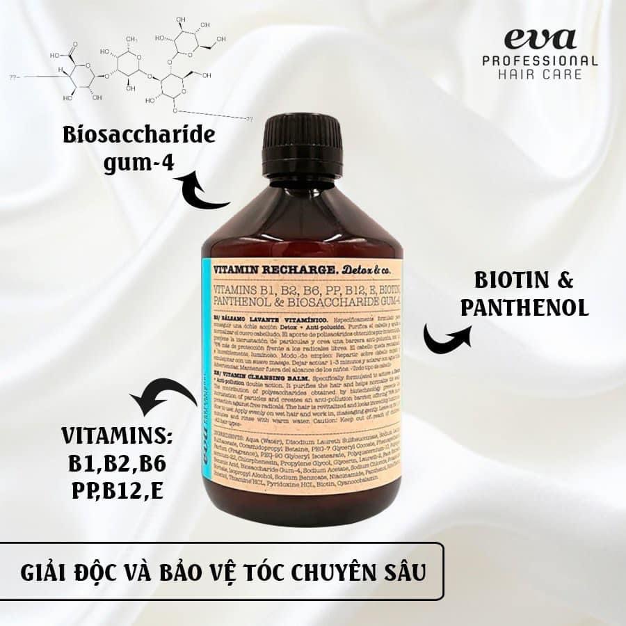 Dầu gội thải độc và dưỡng tóc Eva Vitamin Recharge Detox &amp; Co 100 - 500ml