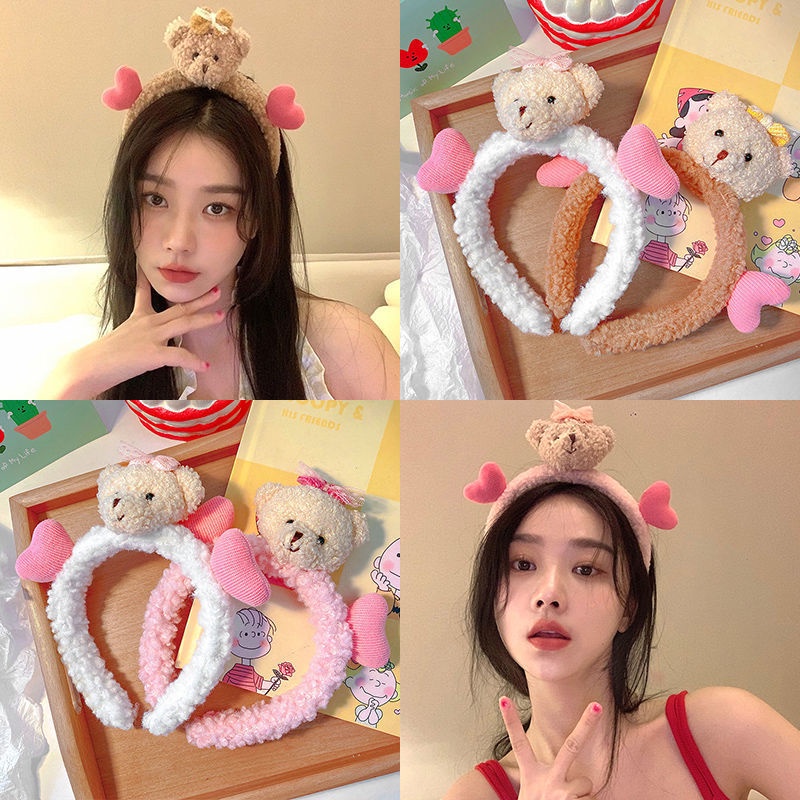 Băng Đô Cài Tóc Trang Điểm Hình Gấu Đáng Yêu Thời Trang Hàn Quốc Cho Nữ