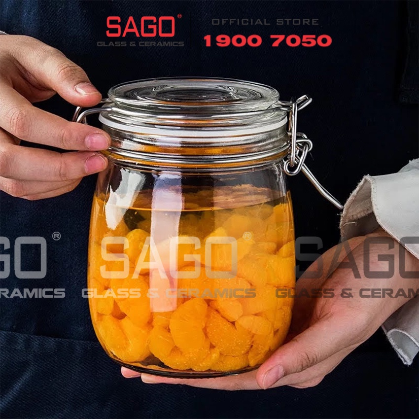 Hũ Thủy Tinh Gia vị nắp Cài Thép 500ml , 750ml | Thủy Tinh Cao Cấp