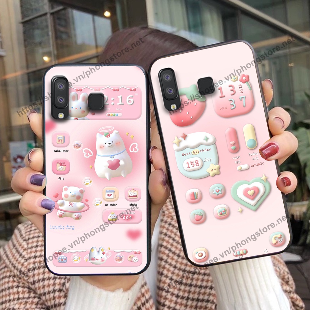 Ốp lưng Samsung A8 STAR / Samsung A9 Star gấu trắng hoạt hình 3d cute, giá rẻ