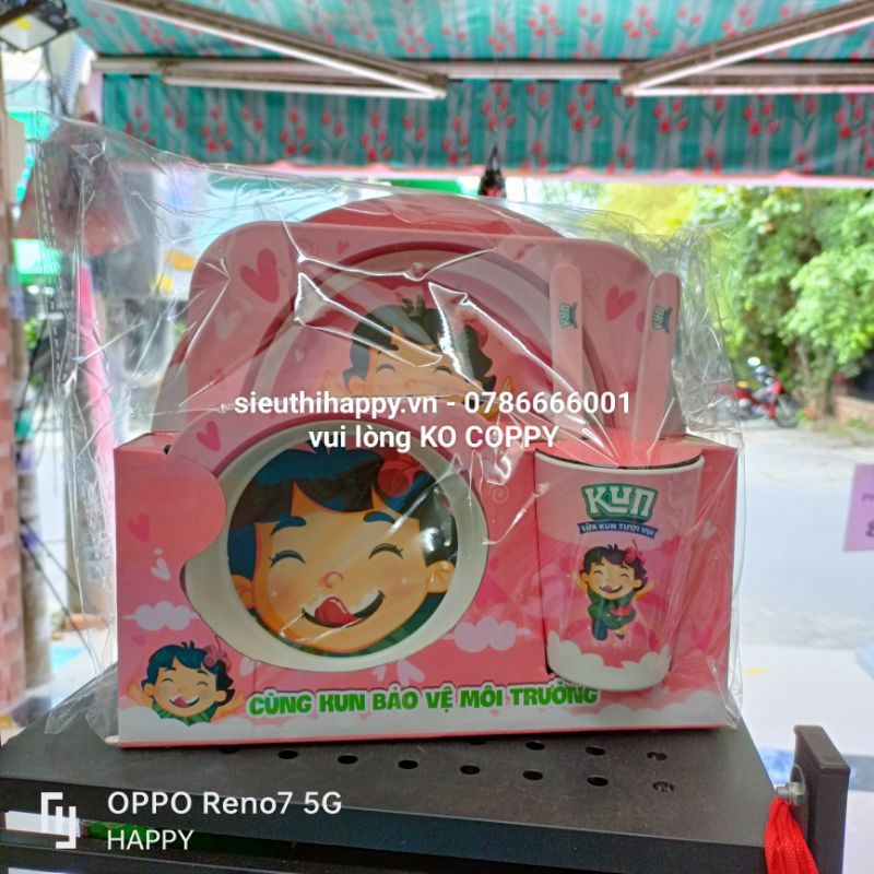 Bộ ly chén Siêu Kun cực ngầu cho bé - HKM Kun mới