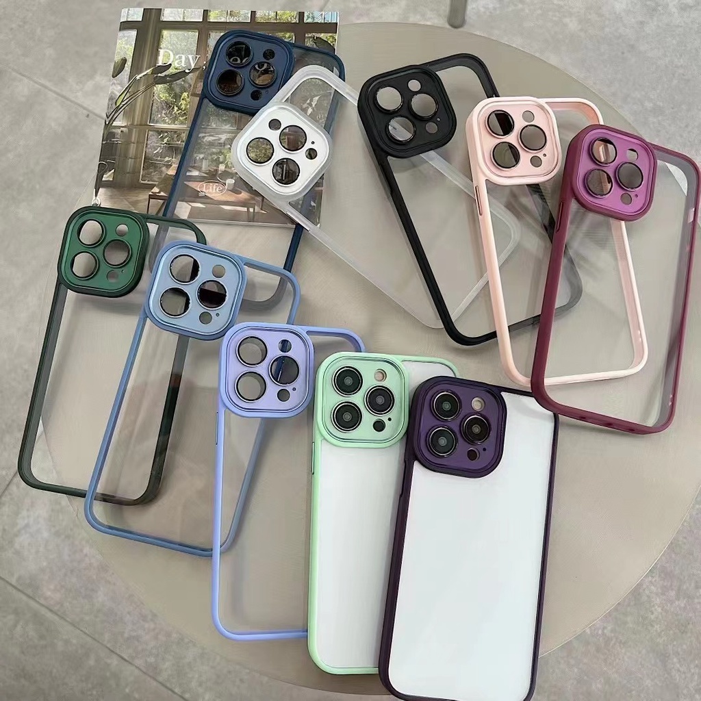 Ốp Điện Thoại iPhone 14 plus 13 12 11 Pro max case ốp lưng điện thoại iphone 14 promax Silicon acrylic Cứng Trong Suốt Chống Sốc Bảo Vệ camera Sang Trọng Cho