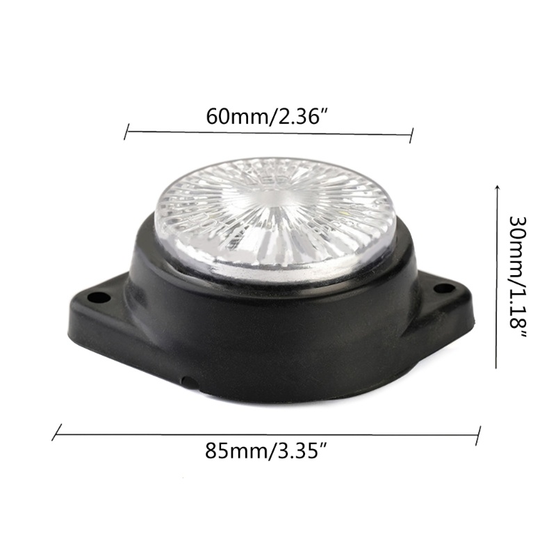 Bộ 2 Đèn Tín Hiệu Chống Thấm Nước IP68 Màu Hổ Phách Cho Tàu Thuyền RV Clearance Lig