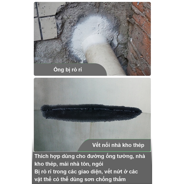 Sơn Chống Thấm - Bình Xịt Chống Thấm Tường - Keo Chống Dột Mái Tôn - Ngói, Bể Cá, Đường Ống Rỉ Nước - DSQ 700ML-DTM SALE