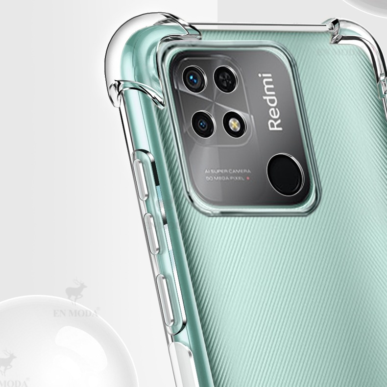 Ốp lưng Xiaomi Redmi 10A dẻo trong suốt lồi 4 góc TPU siêu mỏng bảo vệ camera