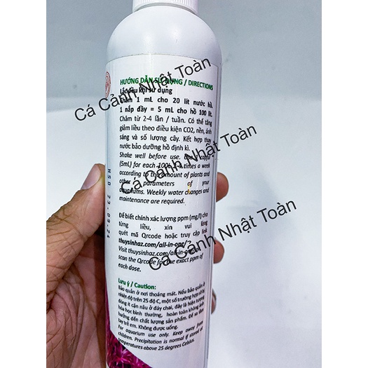 PHÂN NƯỚC TỔNG HỢP CHO BỂ THỦY SINH ALL IN PRO 230ML