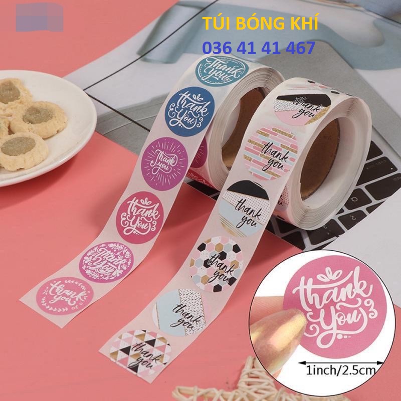 [DÙNG THỬ] 40 tem Stick dán nhãn Thank You dùng để trang trí đóng gói hàng