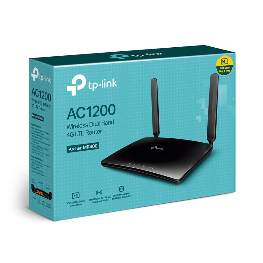 Bộ phát wifi 4G TP-Link Archer MR400 AC1200 tận hưởng tốc độ download lên tới 150Mbps