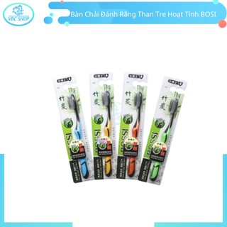 Bàn chải đánh răng than tre hoạt tính bosi, bàn chải đánh răng tiện dụng