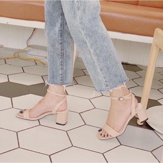 FREESHIP Giày sandal cao gót bigsize 40 41 42 43 quai ngang thời trang size lớn gót vuông cao 5 phân