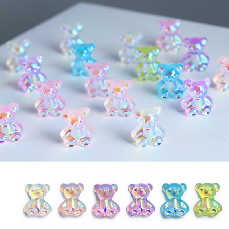 Hộp Phụ Kiện Hình Gấu 3D Đính Trang Trí Móng Tay Cho Nữ