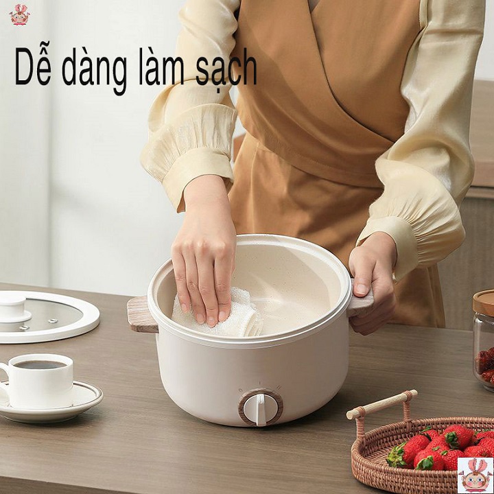 Nồi Điện Đa Năng Thông Minh Dung Tích 2 tầng 1.5l Nấu Cơm, Lẩu, Mì, Chiên, Rán Chống Bỏng, Dính