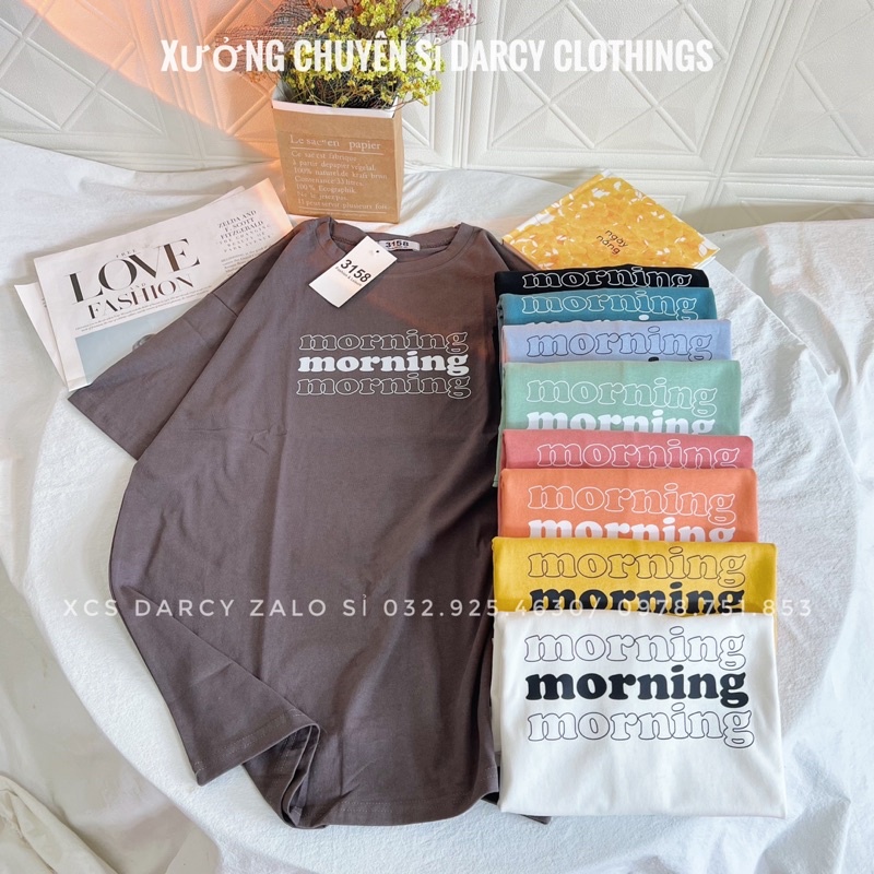 Áo thun 3158  FREESHIP  morning - áo thun cotton khô nam nữ unisex