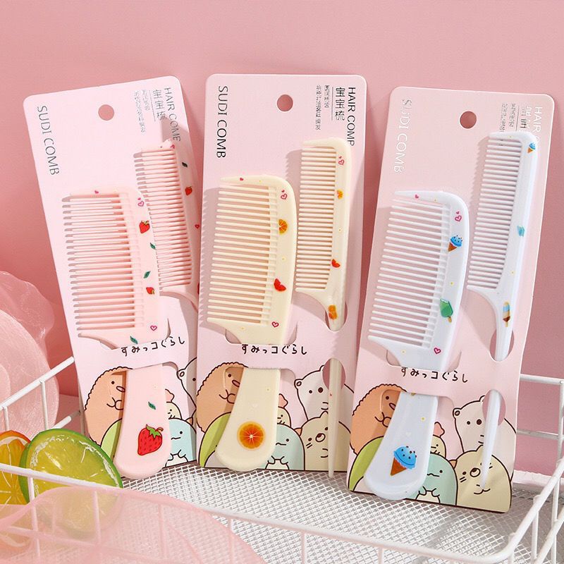 Set 2 lược tạo kiểu tóc họa tiết