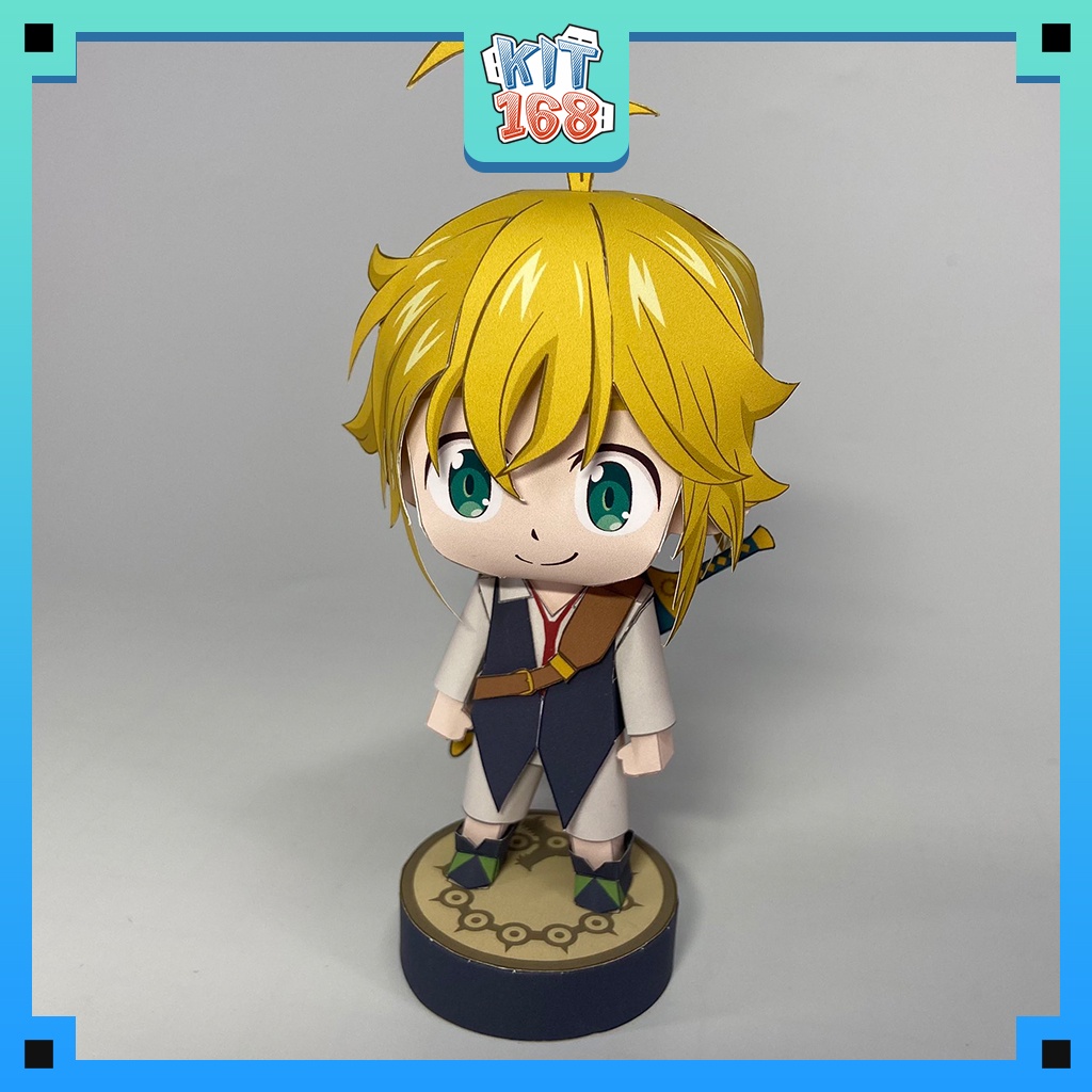 Mô hình giấy Anime Game Chibi Meliodas - Nanatsu no Taizai  + kit hộp trang trí