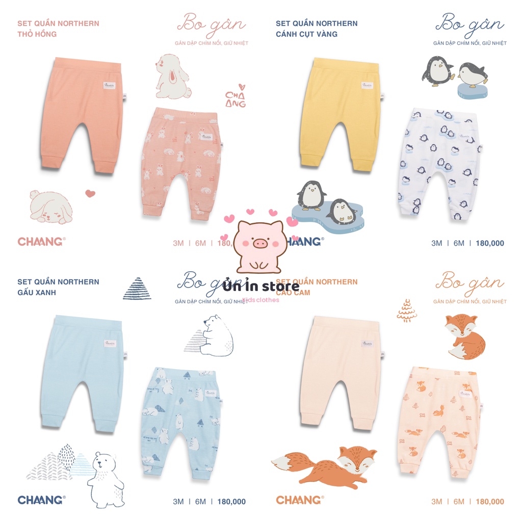 Chaang set 2 quần dài sơ sinh cho bé Chaang Northern AW2022D15