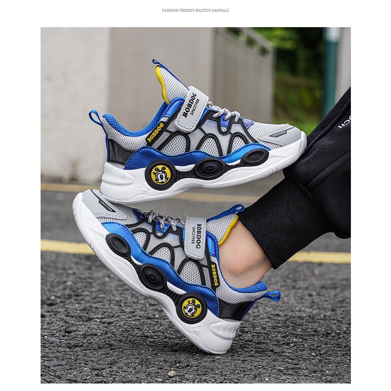 Giày thể thao chính hãng Bobdog họa tiết khỏe khoắn cho bé trai bé gái từ 5 tuổi đến 13 tuổi (028) Richkidsstore2021