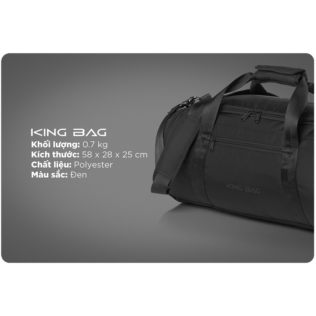 Túi du lịch Kingbag Sky vải trượt nước, sức chứa lớn, có ngăn để giày - Hàng Chính Hãng