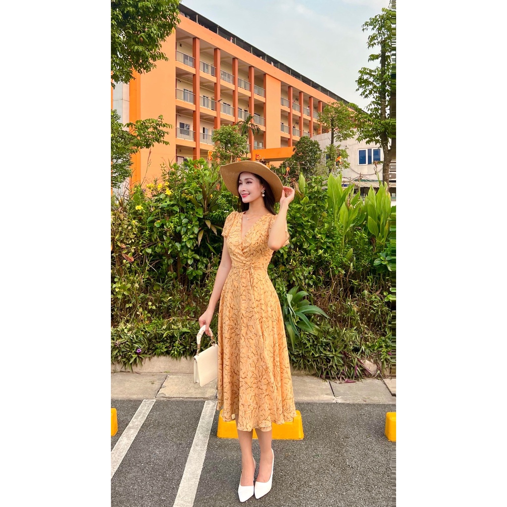 D160 VÁY VÀNG WRAP