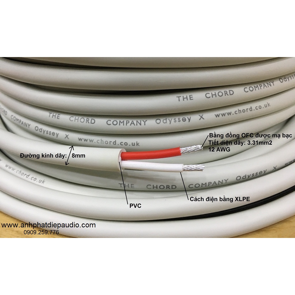 Dây loa cắt mét CHORD Odyssey X speaker cable - 1M