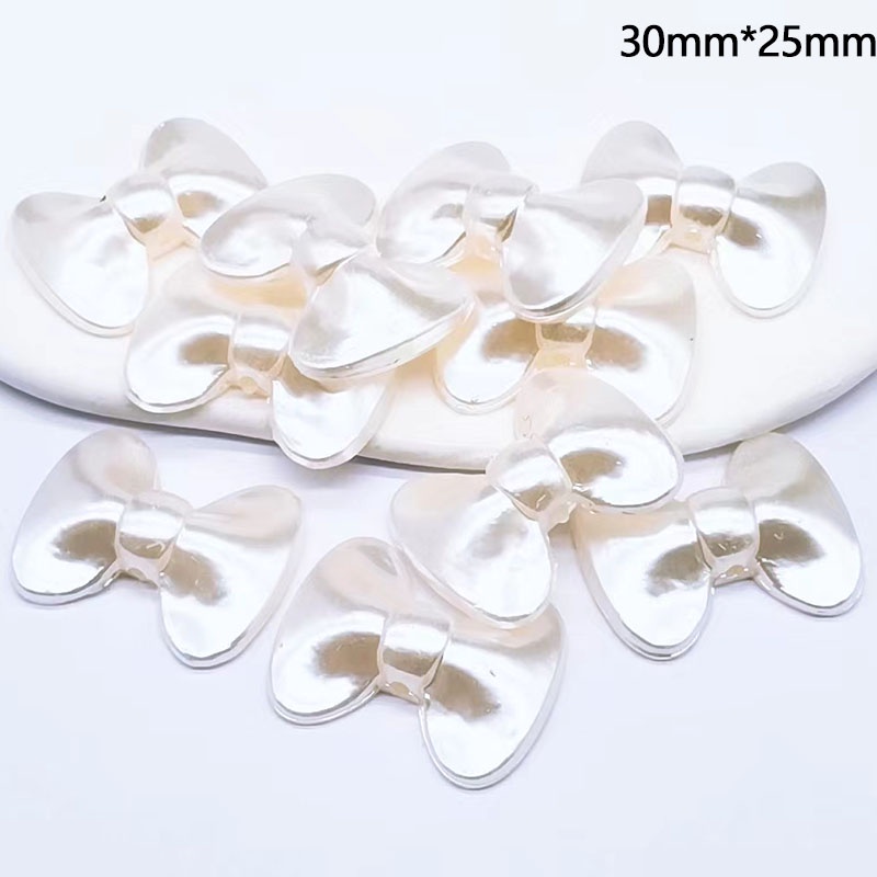 Set 10 Hạt Ngọc Trai Giả Hình Nơ Làm Trang Sức Thủ Công