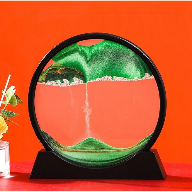 Tranh cát lún chuyển động 3D, tranh thủy tinh HSON nghệ thuật trang trí để bàn decor làm việc làm quà tặng cao cấp