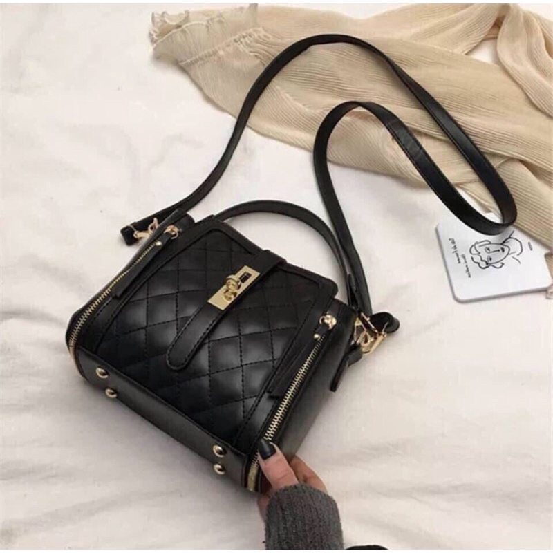 Túi đeo chéo nữ Xẻ Khoá nhiều ngăn Thời Trang  TA95