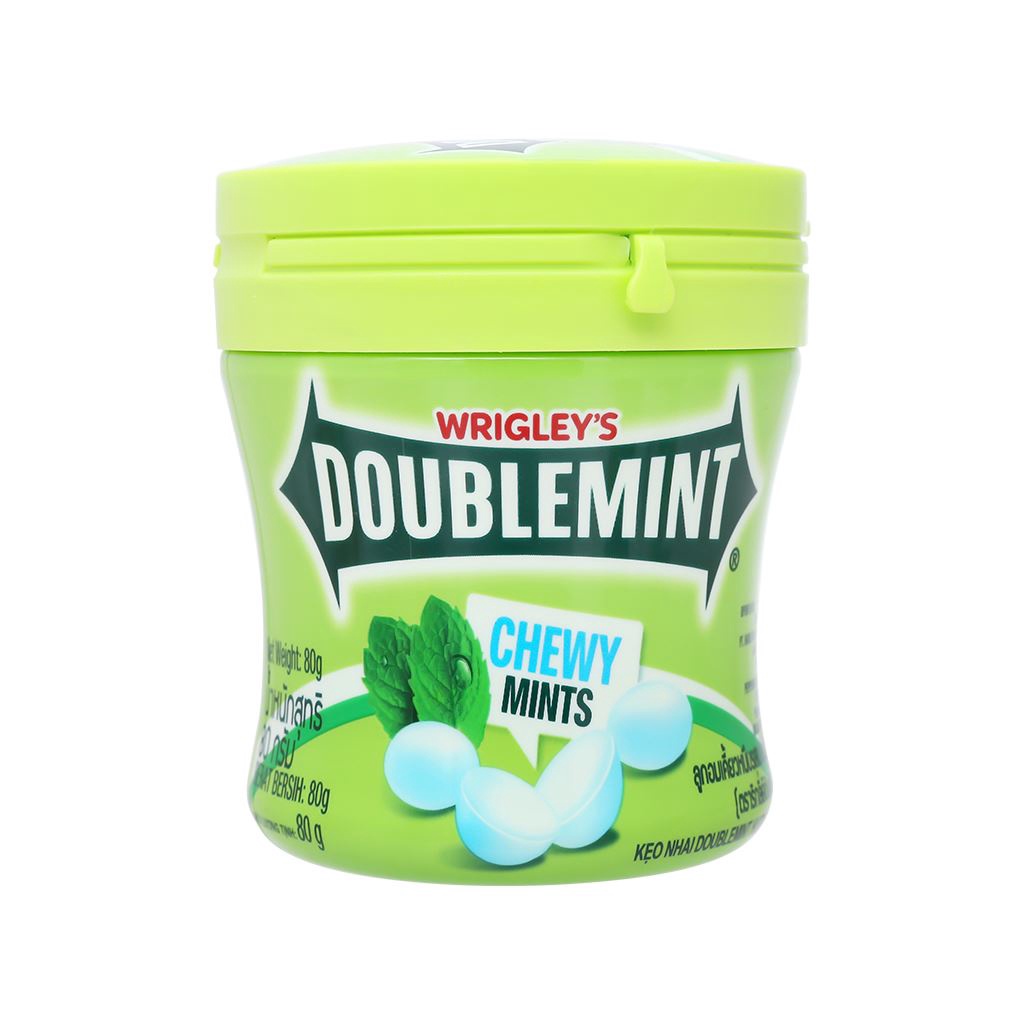 Kẹo nhai Doublemint Chewy Mints hương bạc hà hũ 80g