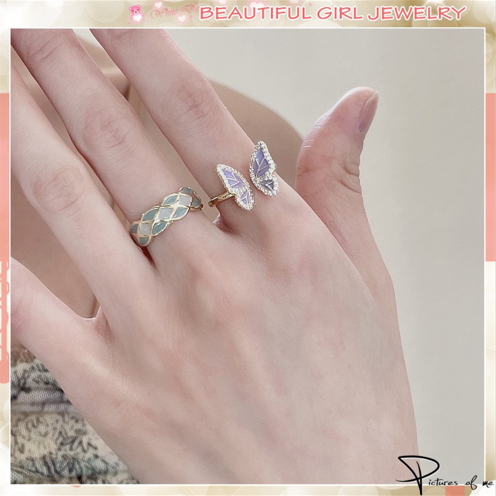 Nhẫn Hình Bướm Đính Ngọc Trai Thời Trang Hàn Quốc Sang Trọng Dành Cho Nữ