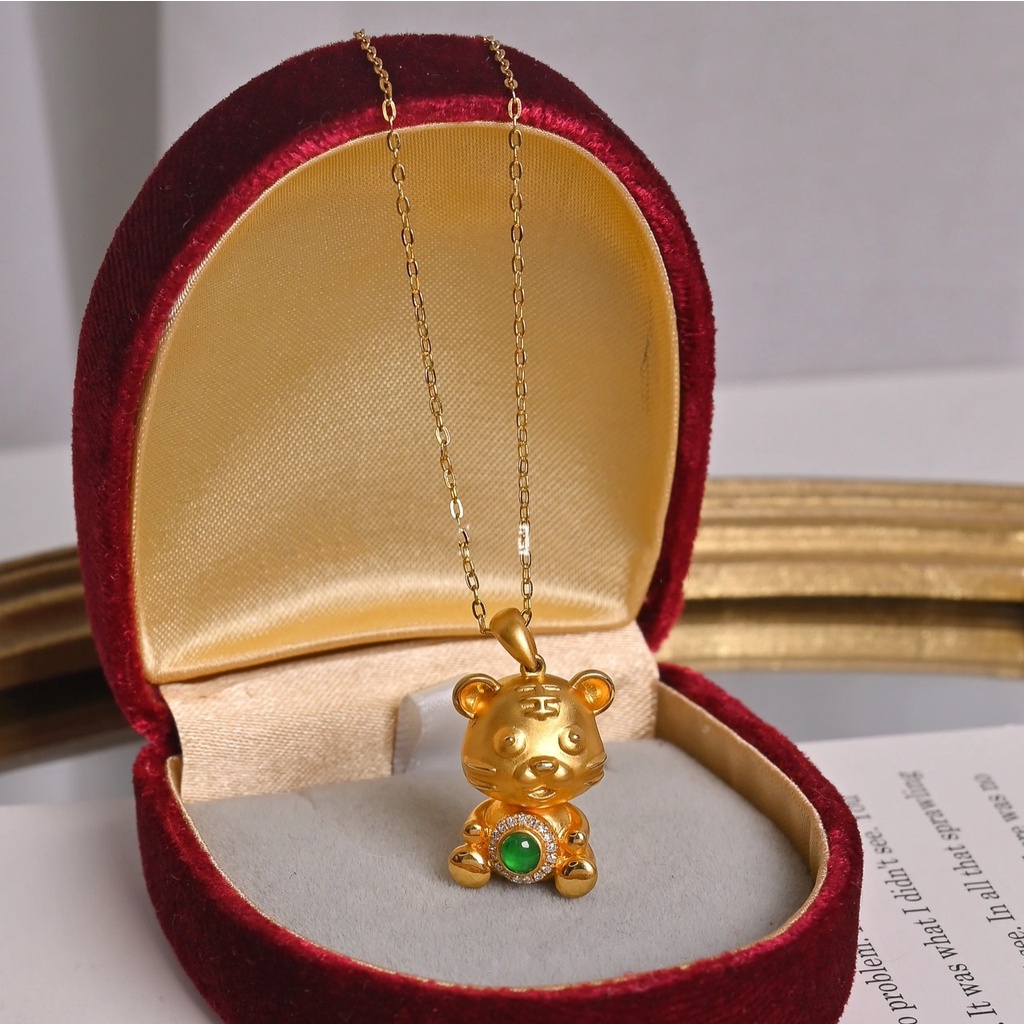 Vòng cổ Đính Ngọc Lục Bảo Thời Trang Cá Tính Cho Nữ