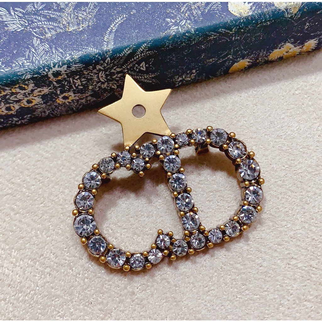 Trâm Cài Áo Bằng Đồng Thau Hình Ngôi Sao Đính Kim Cương Chữ