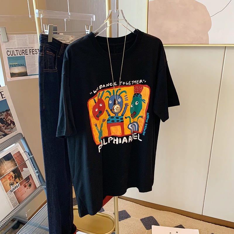 NRVP Áo Thun Unisex Mùa Hè Dáng Suông Tay Cộc Phong Cách Hàn Quốc Cho Nam Nữ