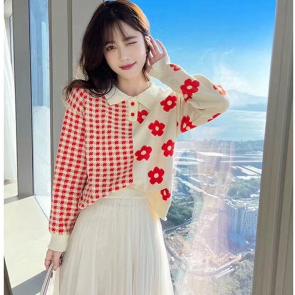 Áo Sơ Mi Tay Dài Dáng Rộng Cổ Bẻ Màu Sắc Ngọt Ngào Thời Trang Thu Đông Hàn Quốc