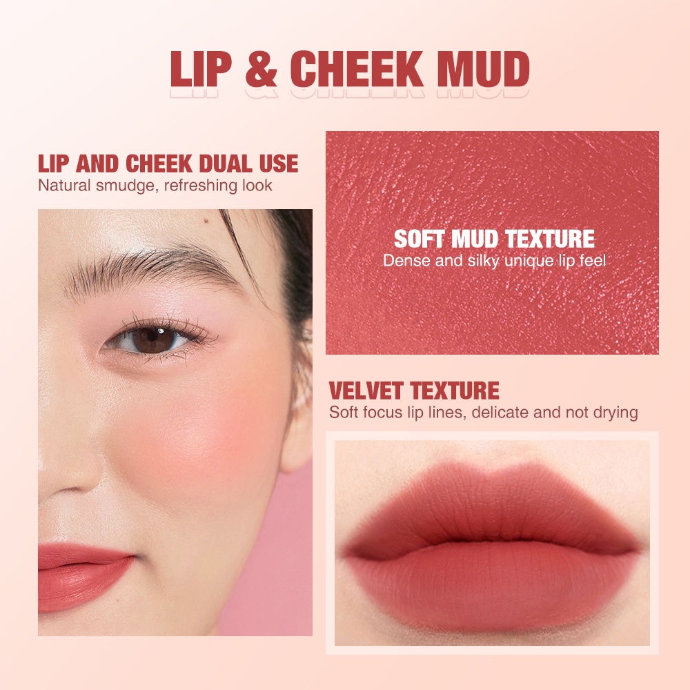 Son Môi Đất Sét Sắc Tố Cao Lâu Trôi Không Khô Môi JP5