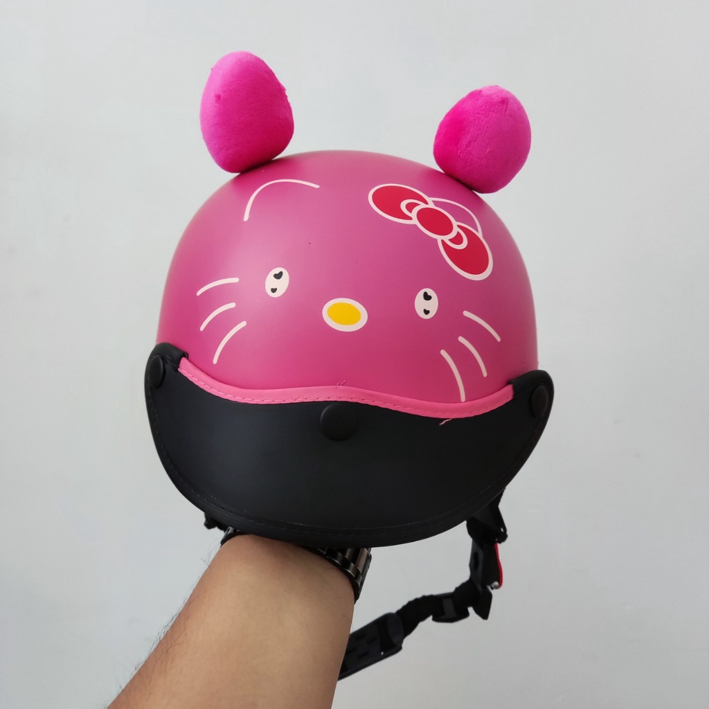 Mũ Bảo Hiểm 3D Hình Pikachu, Doremon, Mèo Kitty, Gấu Nâu - Nhiều Màu Sắc, Có Size Người Lớn và Trẻ Em