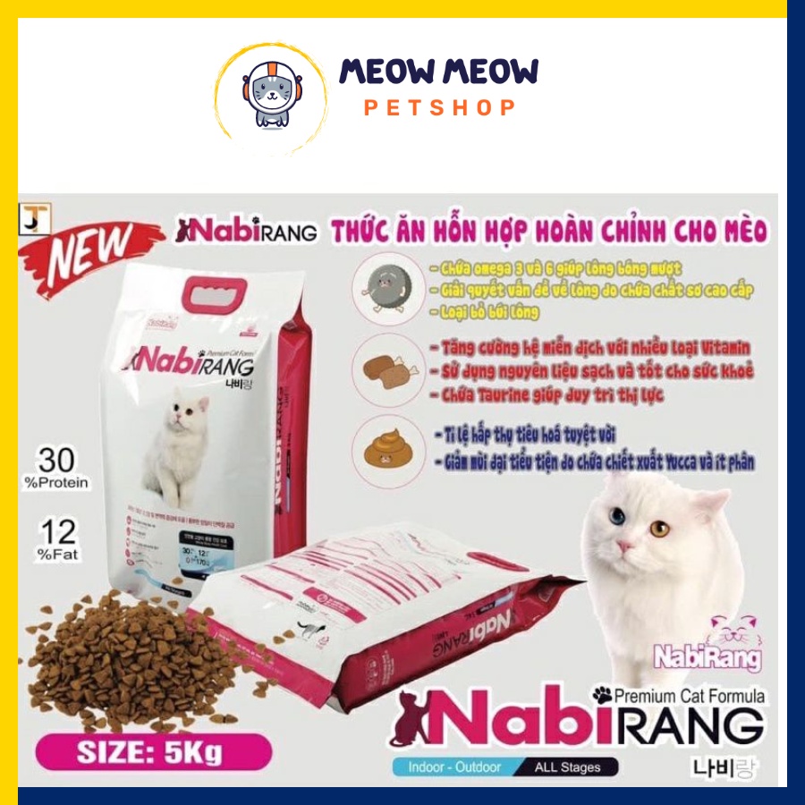 Hạt cho mèo NABIRANG | TÚI 5KG | Hạt dinh dưỡng cho mèo mọi lứa tuổi.