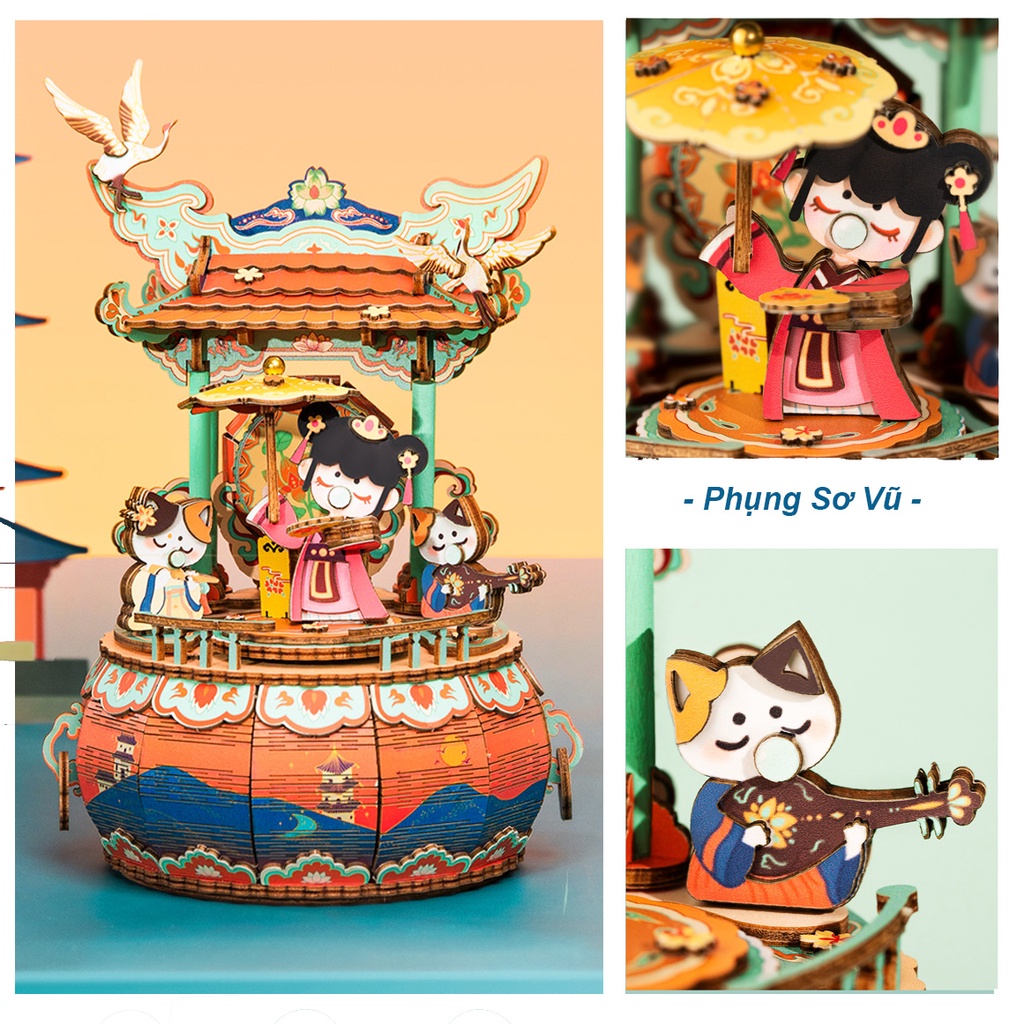 Mô Hình Gỗ 3D Lắp Ráp ROBOTIME Rolife Hộp Nhạc Musicbox AMU01-AMU04 Đồ chơi lắp ráp bằng gỗ 3D