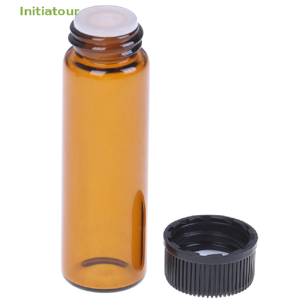 Chai Thủy Tinh Mini Màu Hổ Phách Có Nắp 1 / 2 / 3 / 5ml