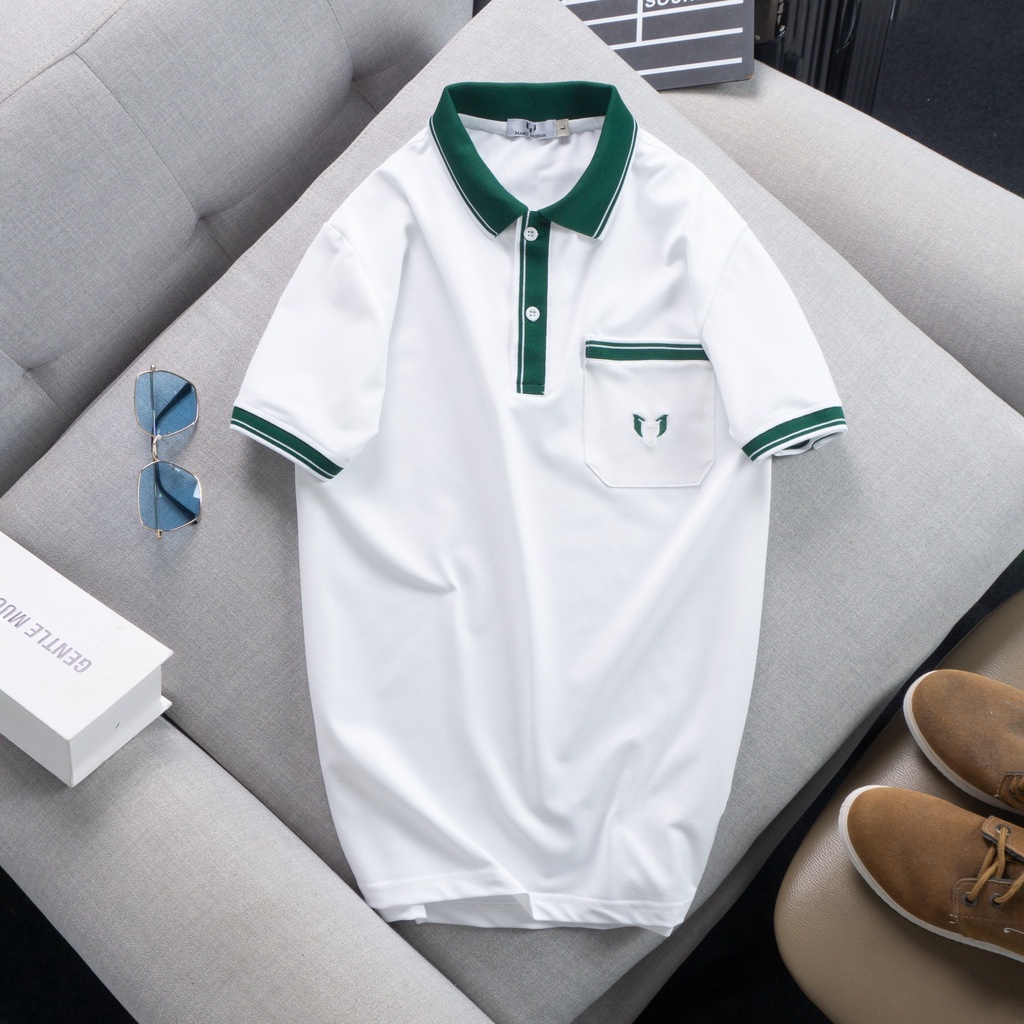 Áo polo nam Marc Jasson phối túi form big size 3xl 90kg, thiết kế viền bo trẻ trung, phong cách