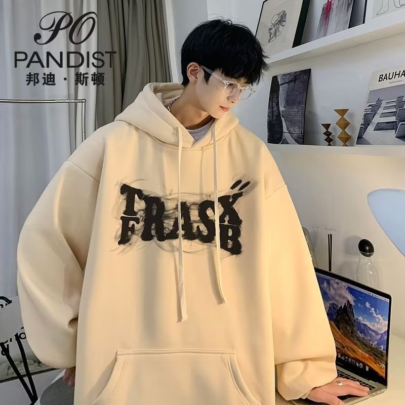 Áo hoodie AOKANG dáng rộng in họa tiết chữ cái thời trang trẻ trung thường ngày dành cho nam