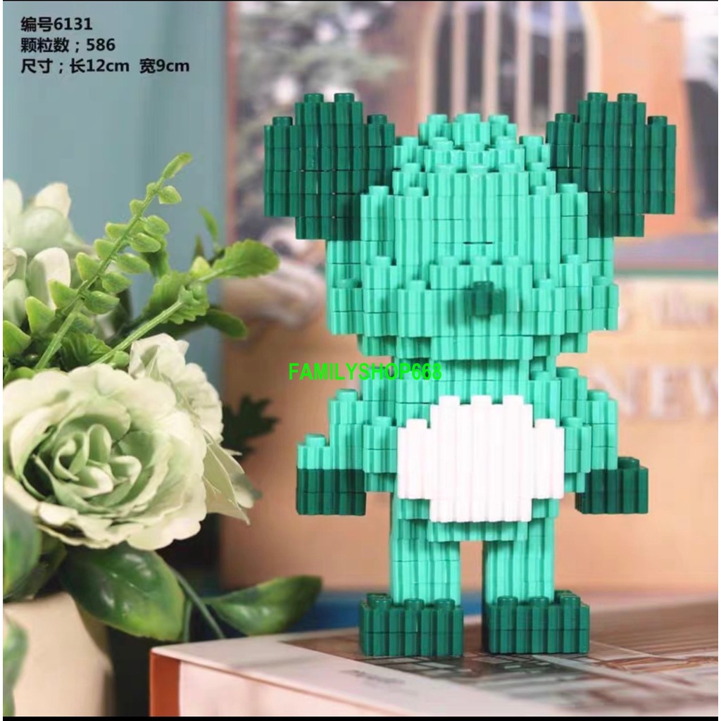 Xếp hình Gấu Bearbrick mini 12cm Đồ chơi lắp ráp nano nanoblocks mô hình Hàng Đẹp bear bricK
