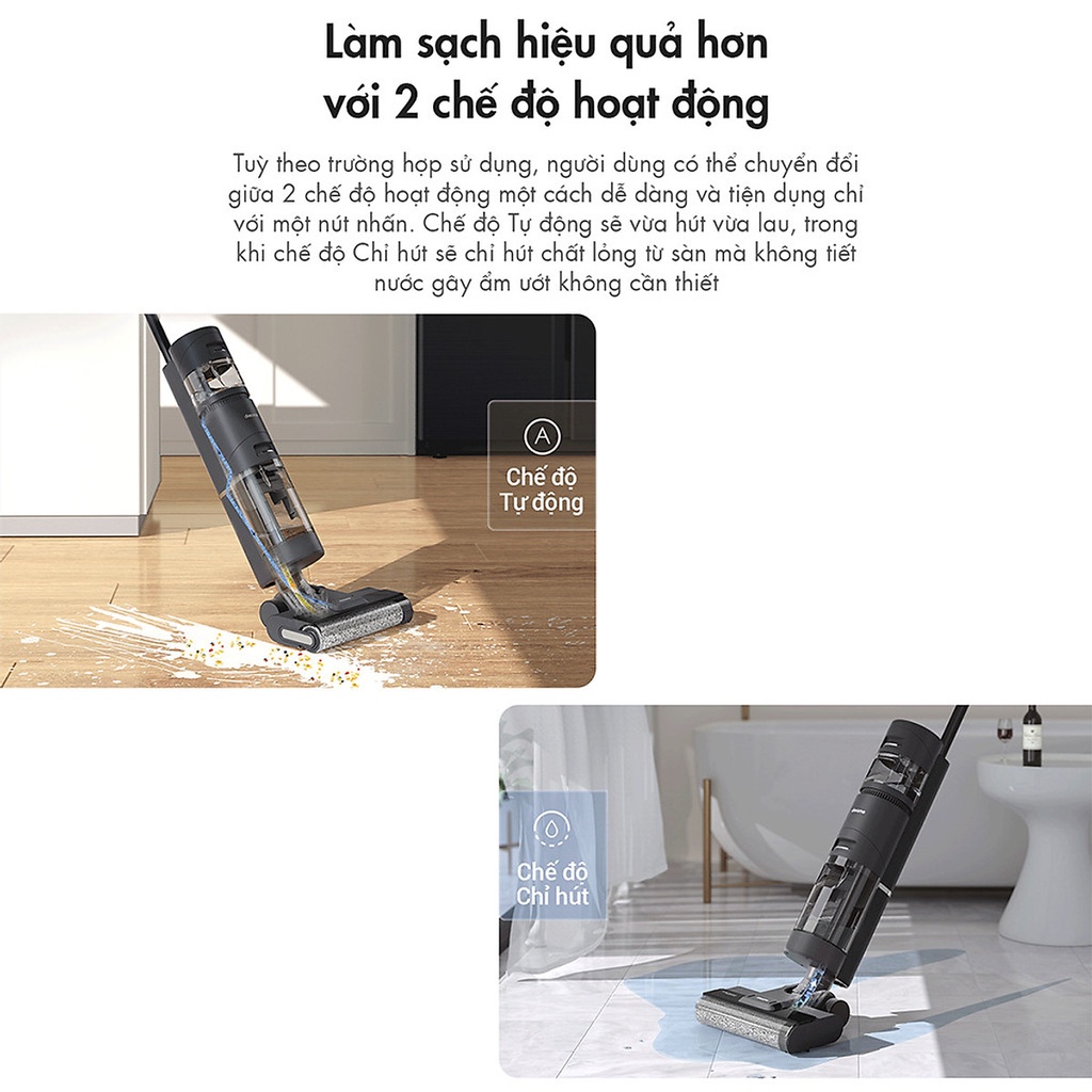 Máy hút bụi không dây lau sàn Dreame H12 máy hút bụi thông minh cầm tay pin 6*4000mAh