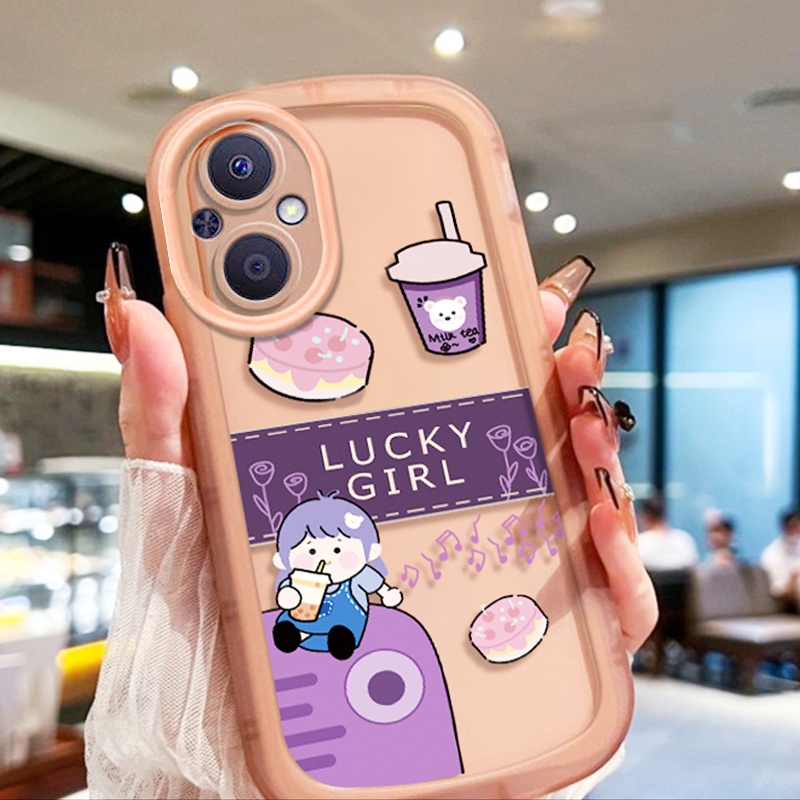 OPPO Reno 8T 4G Reno 8T 5G Reno 8Z 5G Reno 7Z 5G Reno 6Z 5G Reno 8 5G Reno 5Z 5G Reno 7 5G Reno 6 5G Reno 5 Ốp điện thoại silicon hình cô gái mắt to dễ thương